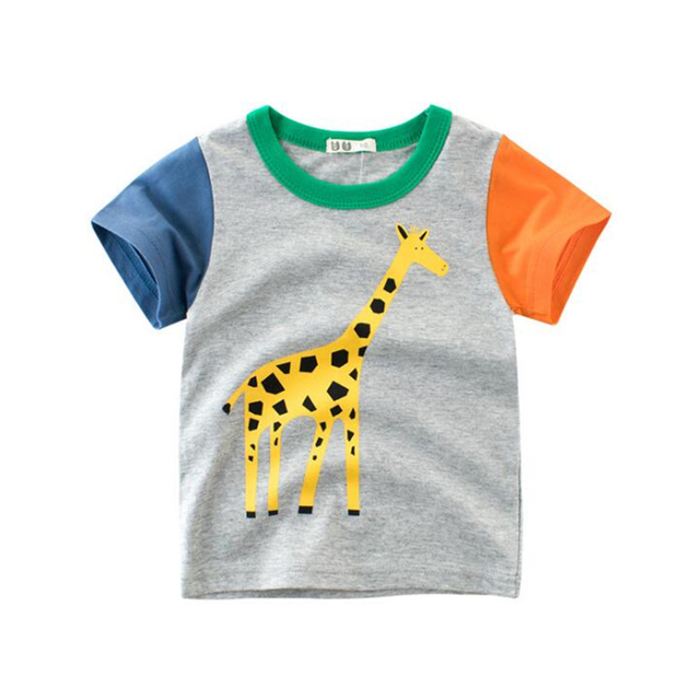 Koszulka dla dzieci wiosna/lato, krótki rękaw, nadruk kreskówki zwierząt, czysta bawełna, chłopiec/dziewczynka, niemowlę, dziecięca odzież - Wianko - 12