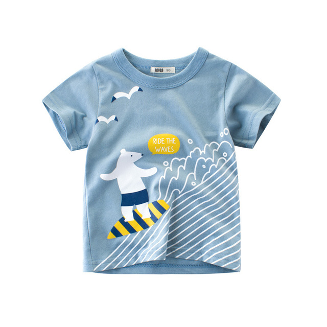 Koszulka dla dzieci wiosna/lato, krótki rękaw, nadruk kreskówki zwierząt, czysta bawełna, chłopiec/dziewczynka, niemowlę, dziecięca odzież - Wianko - 18