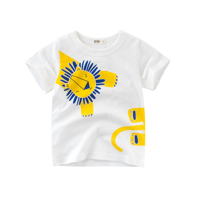 Koszulka dla dzieci wiosna/lato, krótki rękaw, nadruk kreskówki zwierząt, czysta bawełna, chłopiec/dziewczynka, niemowlę, dziecięca odzież - Wianko - 15