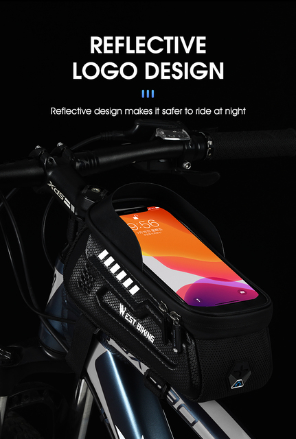 Torba rowerowa przednia West Biking EVA - wodoodporna, czuły na dotyk ekran, na telefon - MTB i szosowa - Wianko - 8