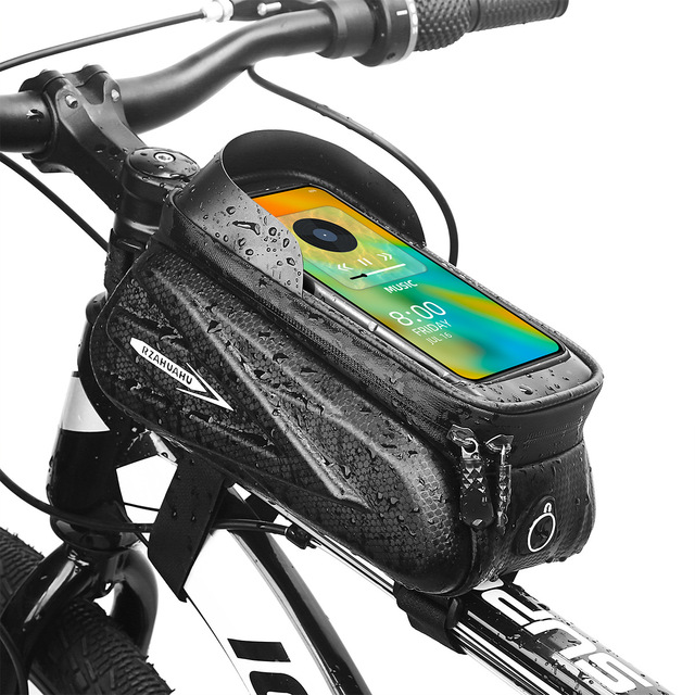 Pokrowiec wodoodporny na przednią ramę i kierownicę roweru z uchwytem na telefon 7.2 cala - Wianko - 1