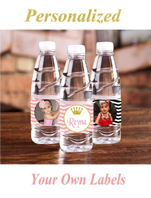 20 sztuk niestandardowych naklejek na butelki wody z motywem stóp dziecka - dekoracja Baby Shower i urodzin - Wianko - 5