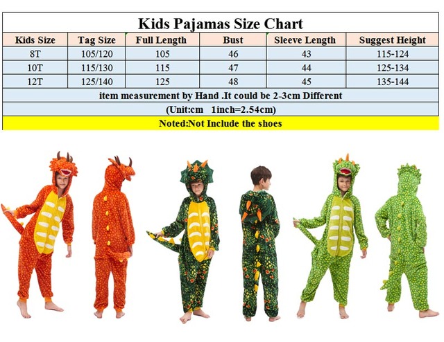 Dinozaur Kigurumi piżama flanelowa dla dzieci - śpioszki jednoczęściowe chłopcy dziewczęta - Wianko - 2