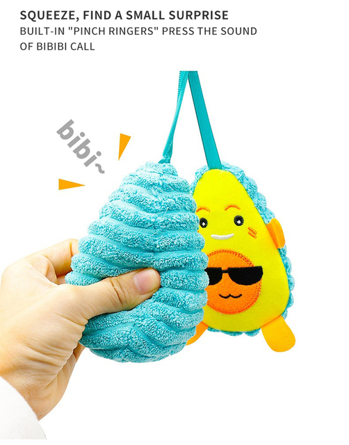 Kolorowa grzechotka pluszowego awokado z wieszakiem do wózka - zabawka edukacyjna dla dziecka - Wianko - 9