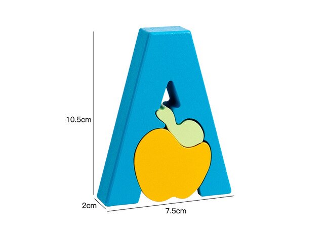 Drewniane 3D Puzzle - tęczowe litery alfabetu | Zabawka Montessori dla dzieci w wieku przedszkolnym - Wianko - 12