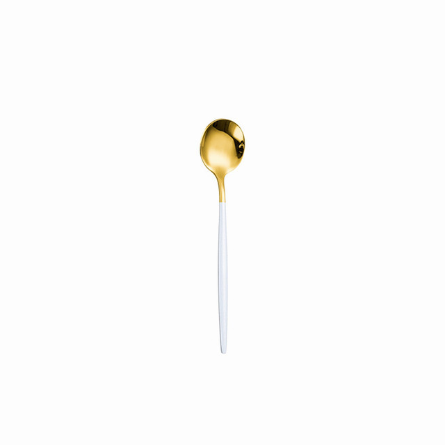 Zestaw złotych sztućców Silverware 18/10 - nóż, widelec, łyżka, łyżeczka do herbaty - Wianko - 24