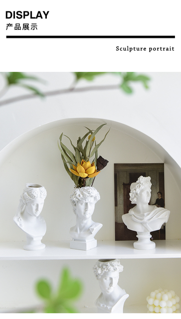 Kreatywny wazon David - bogini artystyczna, rzeźba ludzka, kompozycja kwiatowa - ozdoba do dekoracji domu - Wianko - 2