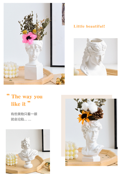 Kreatywny wazon David - bogini artystyczna, rzeźba ludzka, kompozycja kwiatowa - ozdoba do dekoracji domu - Wianko - 4