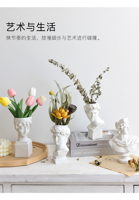 Kreatywny wazon David - bogini artystyczna, rzeźba ludzka, kompozycja kwiatowa - ozdoba do dekoracji domu - Wianko - 5