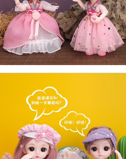 Nowa lalka dziewczynka 16 cm BJD Mini 13 ruchomych stawów z pięknymi ubraniami - prezent dla modne lalki 1/12 - Wianko - 9