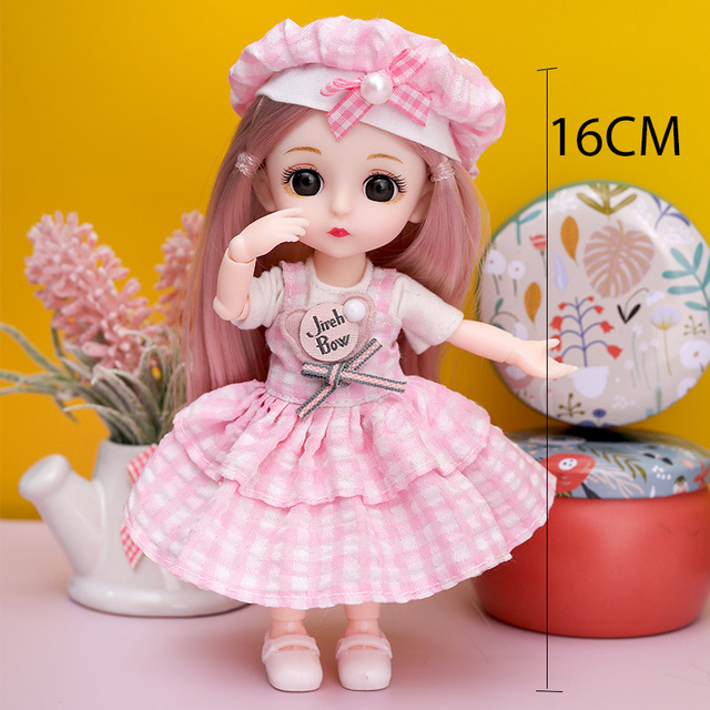 Nowa lalka dziewczynka 16 cm BJD Mini 13 ruchomych stawów z pięknymi ubraniami - prezent dla modne lalki 1/12 - Wianko - 17
