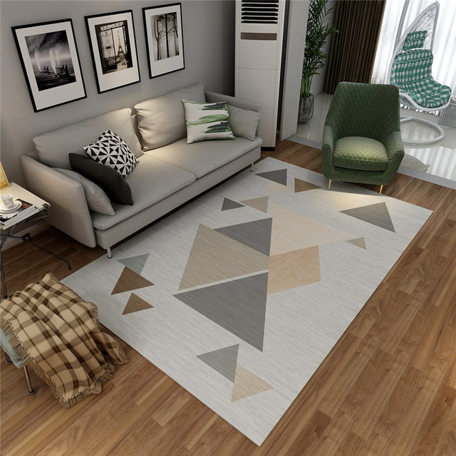 Geometryczne wykładziny i dywany w stylu skandynawskim do nowoczesnego salonu i sypialni - dekoracja pokoju - Wianko - 6