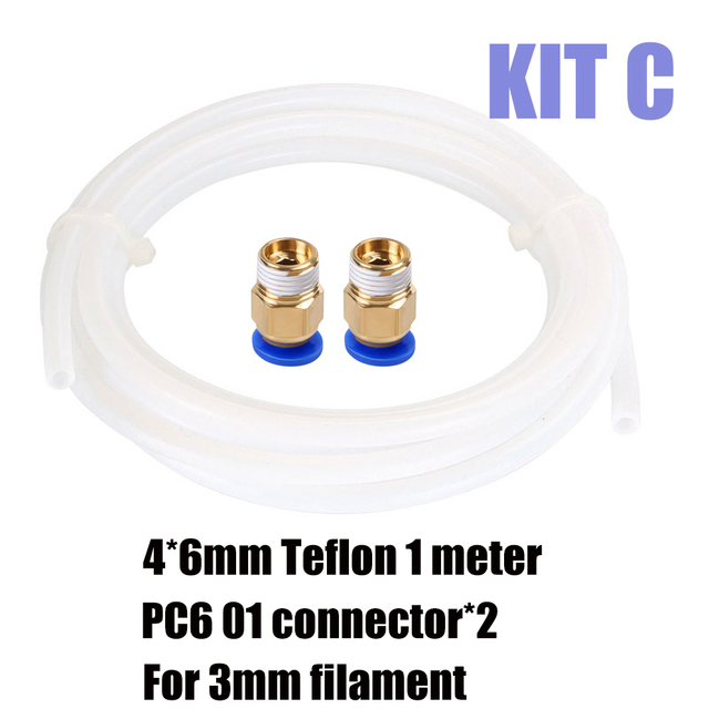 Szybkozłącze pneumatyczne PC4-M6 PC4-01 PC6-01 z rurą 1M PTFE 2*4mm 4*6mm dla drukarek 3D Ender 3 CR10 (1.75mm / 3mm filament) - Wianko - 5