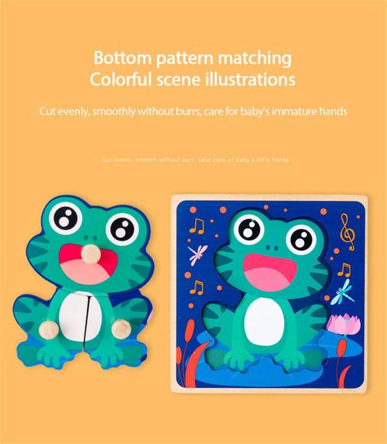 Drewniane puzzle edukacyjne dla dzieci - Pojazdy i zwierzęta w stylu cartoon (24 elementy) - Wianko - 6