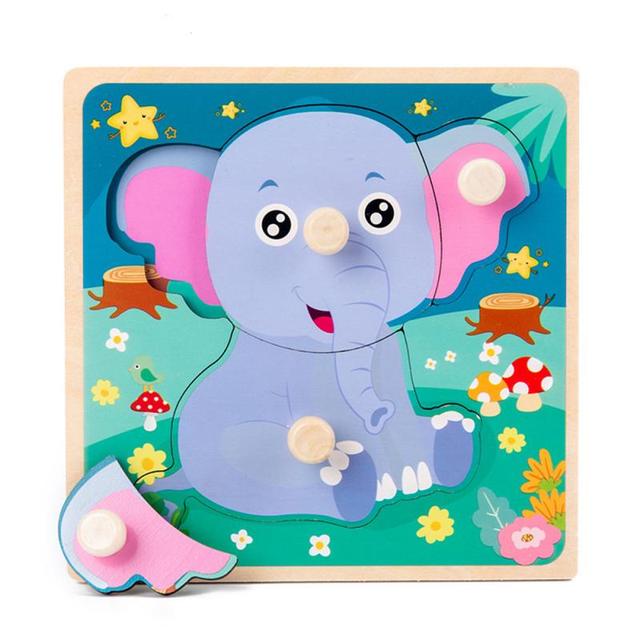 Drewniane puzzle edukacyjne dla dzieci - Pojazdy i zwierzęta w stylu cartoon (24 elementy) - Wianko - 16