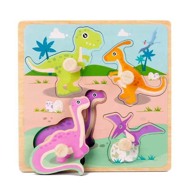 Drewniane puzzle edukacyjne dla dzieci - Pojazdy i zwierzęta w stylu cartoon (24 elementy) - Wianko - 15