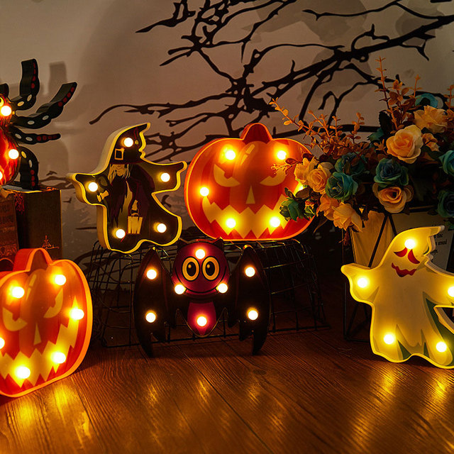 Lampka nocna LED Dynia Horror duch Halloween Bat - dekoracyjne światło pająka na przyjęcia i wakacje - Wianko - 4