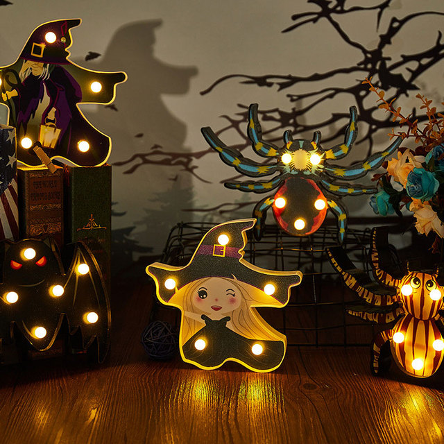 Lampka nocna LED Dynia Horror duch Halloween Bat - dekoracyjne światło pająka na przyjęcia i wakacje - Wianko - 3