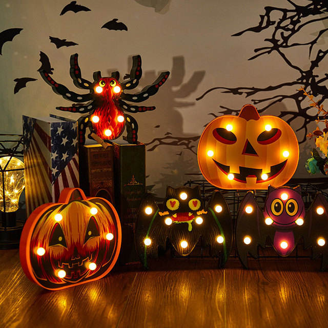 Lampka nocna LED Dynia Horror duch Halloween Bat - dekoracyjne światło pająka na przyjęcia i wakacje - Wianko - 2