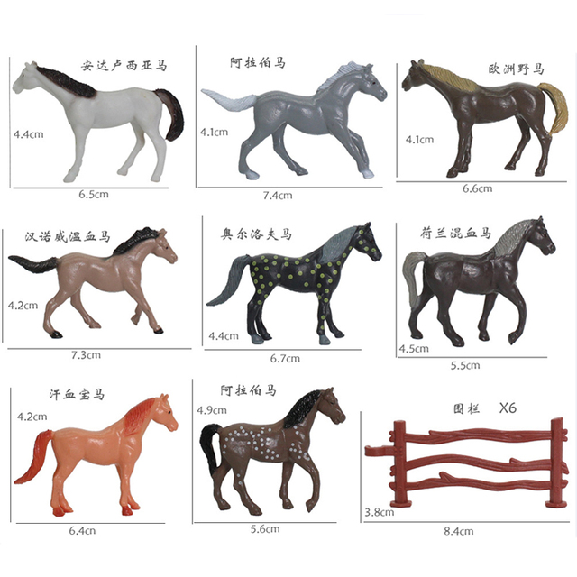 Zestaw 8 modeli koni Western Cowboy Horse - zabawki edukacyjne dla dzieci - Wianko - 2