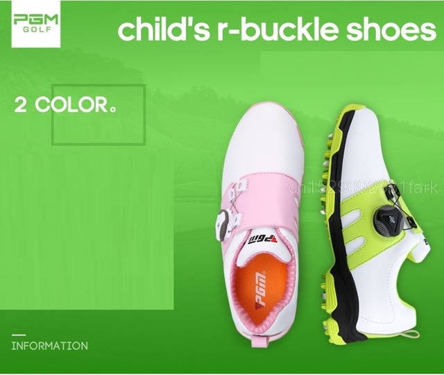 PGM Golf Sneakers - Wodoodporne, antypoślizgowe buty sportowe z mikrofibry dla dzieci, z obrotowymi sznurowadłami - Wianko - 3