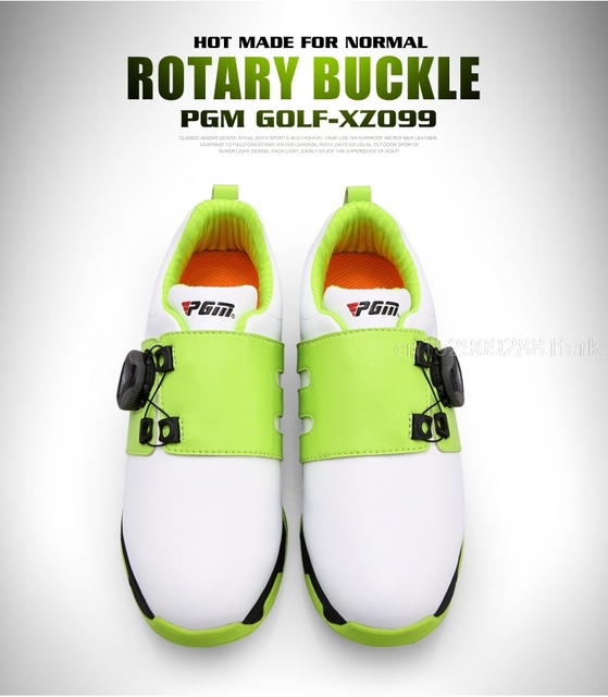 PGM Golf Sneakers - Wodoodporne, antypoślizgowe buty sportowe z mikrofibry dla dzieci, z obrotowymi sznurowadłami - Wianko - 11