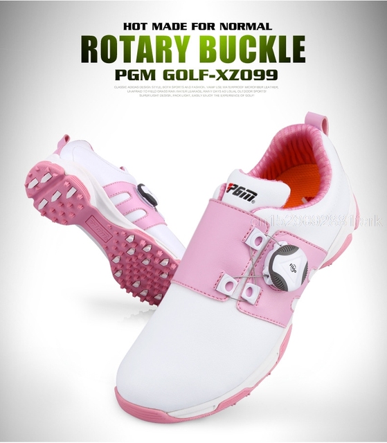 PGM Golf Sneakers - Wodoodporne, antypoślizgowe buty sportowe z mikrofibry dla dzieci, z obrotowymi sznurowadłami - Wianko - 8