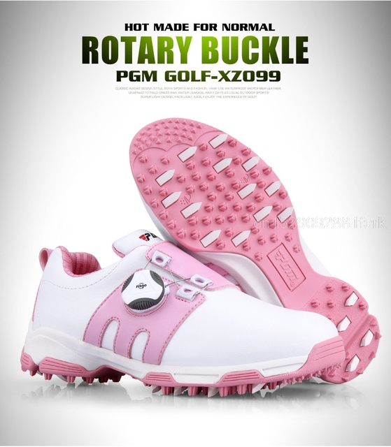 PGM Golf Sneakers - Wodoodporne, antypoślizgowe buty sportowe z mikrofibry dla dzieci, z obrotowymi sznurowadłami - Wianko - 7