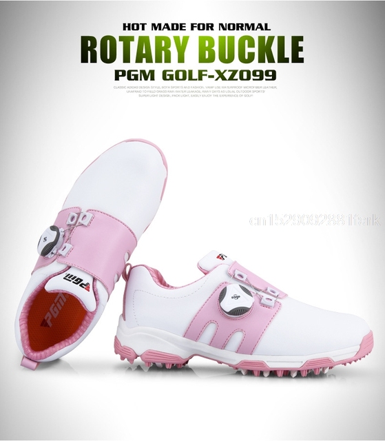 PGM Golf Sneakers - Wodoodporne, antypoślizgowe buty sportowe z mikrofibry dla dzieci, z obrotowymi sznurowadłami - Wianko - 6
