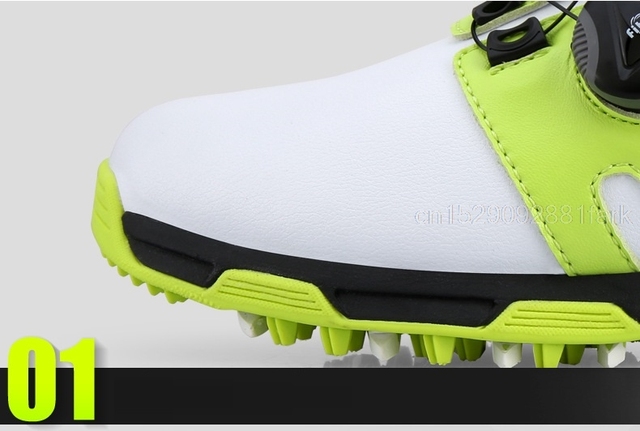 PGM Golf Sneakers - Wodoodporne, antypoślizgowe buty sportowe z mikrofibry dla dzieci, z obrotowymi sznurowadłami - Wianko - 12