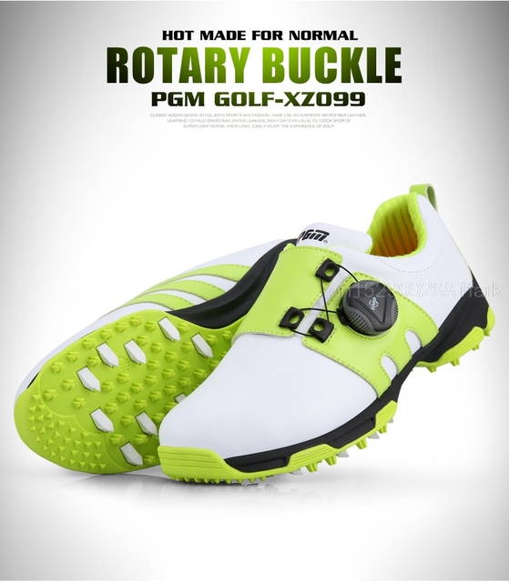 PGM Golf Sneakers - Wodoodporne, antypoślizgowe buty sportowe z mikrofibry dla dzieci, z obrotowymi sznurowadłami - Wianko - 10