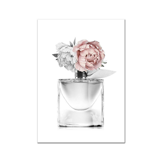 Minimalistyczny obraz nordycki na płótnie Paris Perfumy - modny plakat kwiatowy do nowoczesnego salonu - Wianko - 10