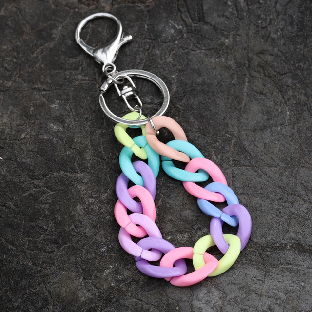 Kolorowy akrylowy breloczek VONNOR z łańcuchem do kluczy - biżuteria dekoracyjna fürtość samochodowa - Wianko - 1