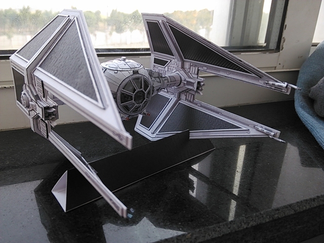 Zestaw modeli TIE interceptor - papierowy DIY rzemieślniczy - ręcznie robiona zabawka puzzle - Wianko - 6