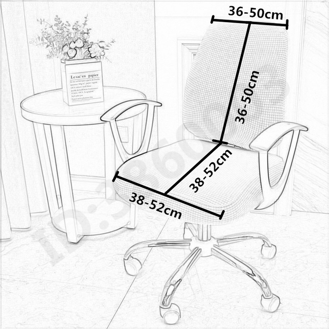 Pokrowiec na krzesło biurowe zdejmowany + oparcie obrotowe, elastyczny, anti-dirty - Wianko - 5