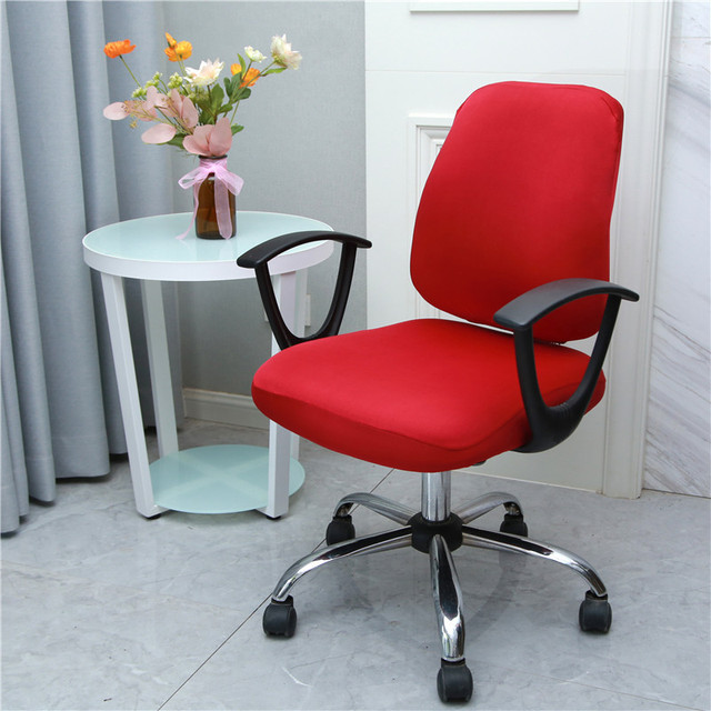 Pokrowiec na krzesło biurowe zdejmowany + oparcie obrotowe, elastyczny, anti-dirty - Wianko - 6