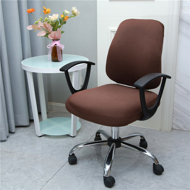 Pokrowiec na krzesło biurowe zdejmowany + oparcie obrotowe, elastyczny, anti-dirty - Wianko - 7