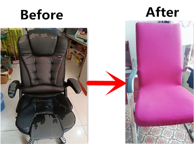 Pokrowiec na krzesło biurowe zdejmowany + oparcie obrotowe, elastyczny, anti-dirty - Wianko - 2