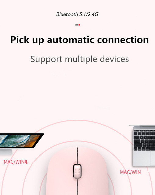 Mysz bezprzewodowa RGB Bluetooth, cicha, ergonomiczna, akumulatorowa, zmienny DPI, USB dla komputera PC i laptopa - Wianko - 8