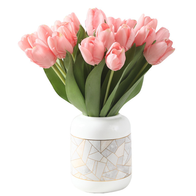 Sztuczny kwiat tulipana: bukiet symulacji, kolor czerwony, miłość fioletowa, szlachetna biel - romantyczny prezent na Walentynki i Dzień Matki - Wianko - 6