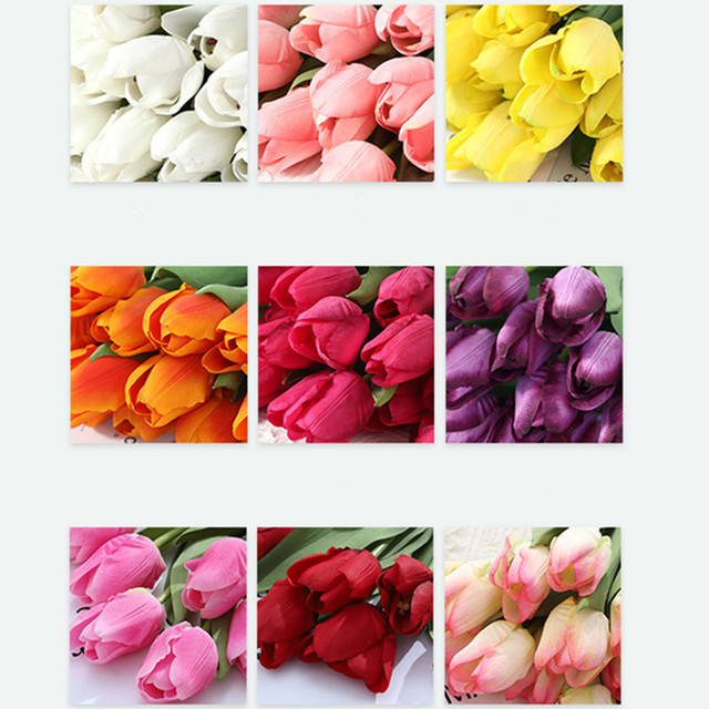 Sztuczny kwiat tulipana: bukiet symulacji, kolor czerwony, miłość fioletowa, szlachetna biel - romantyczny prezent na Walentynki i Dzień Matki - Wianko - 4
