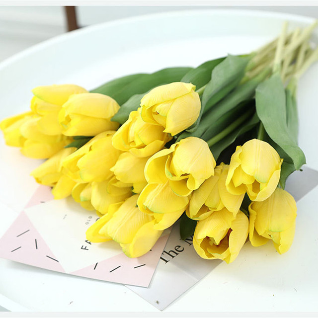 Sztuczny kwiat tulipana: bukiet symulacji, kolor czerwony, miłość fioletowa, szlachetna biel - romantyczny prezent na Walentynki i Dzień Matki - Wianko - 12