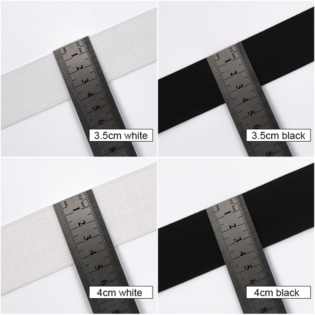 Czarno-biały pasek elastyczny z linią gumką 25mm-40mm do DIY szycia odzieży i tekstyliów domowych - 1M/2M - Wianko - 12