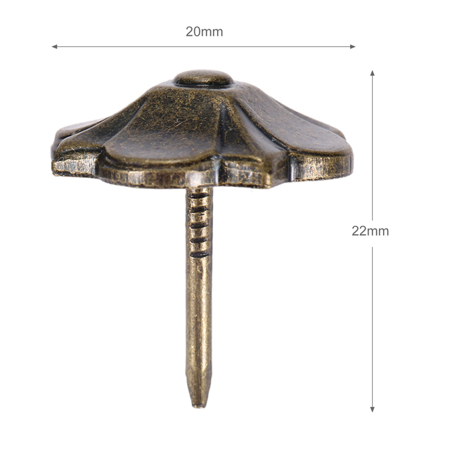 50 sztuk drewnianych pinezek dekoracyjnych w kształcie czterolistnej koniczyny dla mebli tapicerowanych - 20x22mm - Wianko - 8