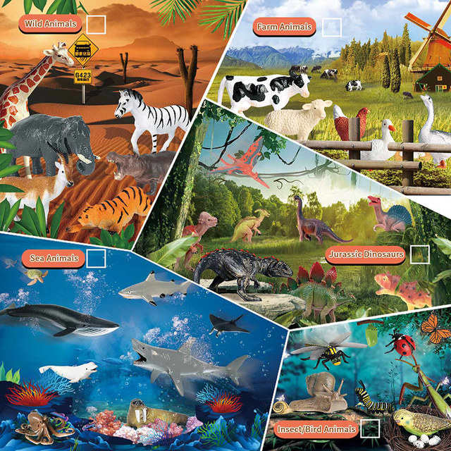 Figurki zwierząt oceanicznych Sea Life Model - krab, kałamarnica, krewetki, rozgwiazda, rekin, edukacyjne zabawki plażowe, Baby Shower - Wianko - 1
