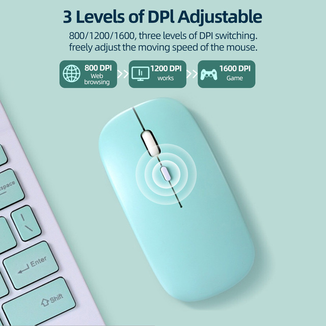 Mini mysz ergonomiczna bezprzewodowa Bluetooth z 3 poziomami DPI - Wianko - 6