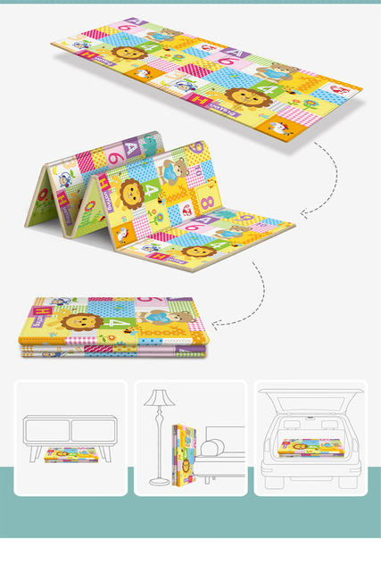 Podkładka Xpe do puzzli edukacyjnych i zabawy dla dzieci - składany dywan, mata, wspinaczka, gry, zabawki dla niemowląt - Wianko - 8