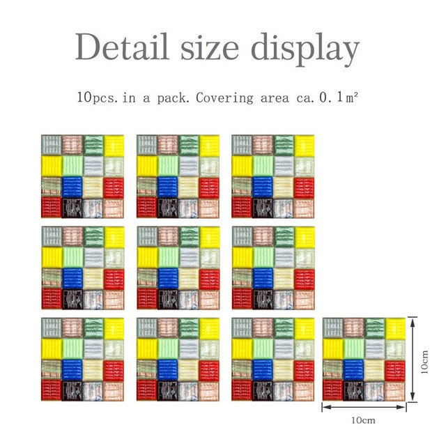 20/10 szt. 3D kryształowe naklejki na kafelki - samoprzylepne, wodoodporne naklejki ścienne do kuchni, łazienki i salonu - Wianko - 11