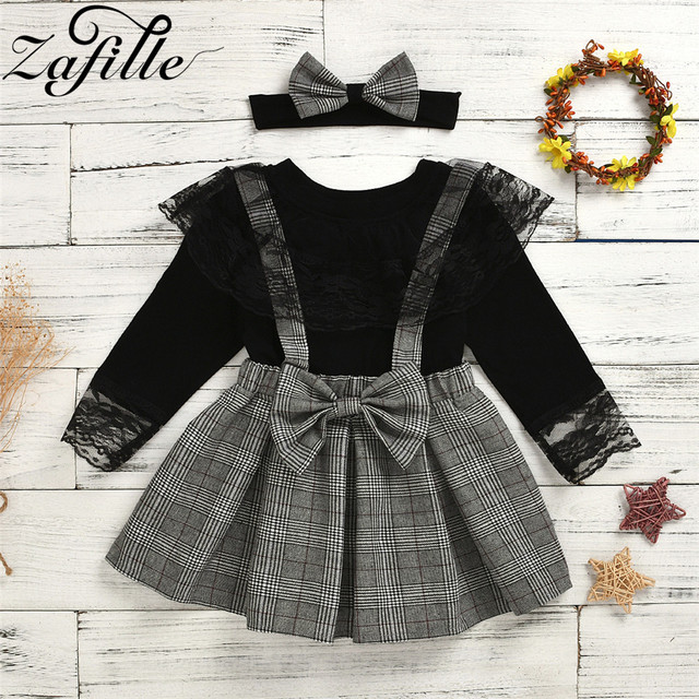 Zestaw odzieży dla dziewczynek - ZAFILLE ubrania dla niemowląt: top + kombinezony z krawatem dla chłopca i dziewczynki - Wianko - 11