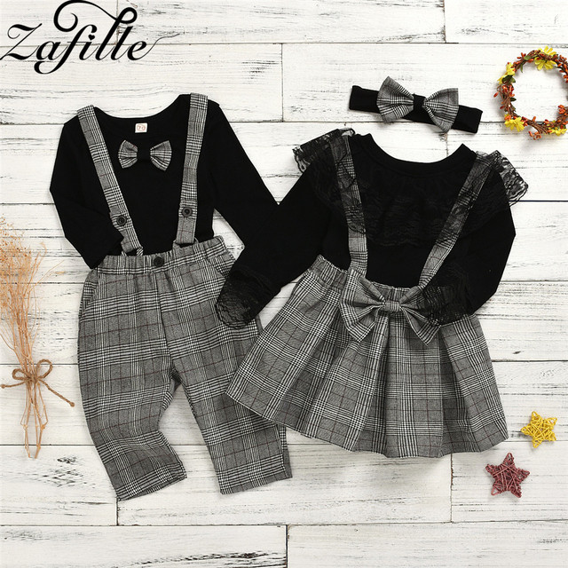 Zestaw odzieży dla dziewczynek - ZAFILLE ubrania dla niemowląt: top + kombinezony z krawatem dla chłopca i dziewczynki - Wianko - 3